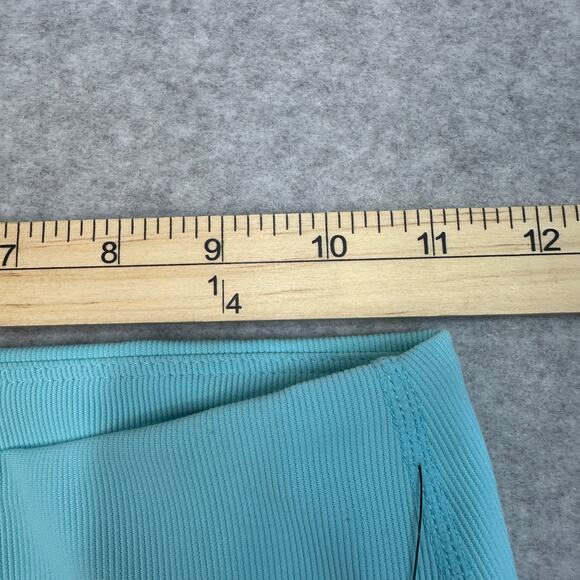 Move Theology Two Stripe Leggings WMNS S Teal Yellow Deluxe Rib Pull On Stretchy - Picture 8 of 11